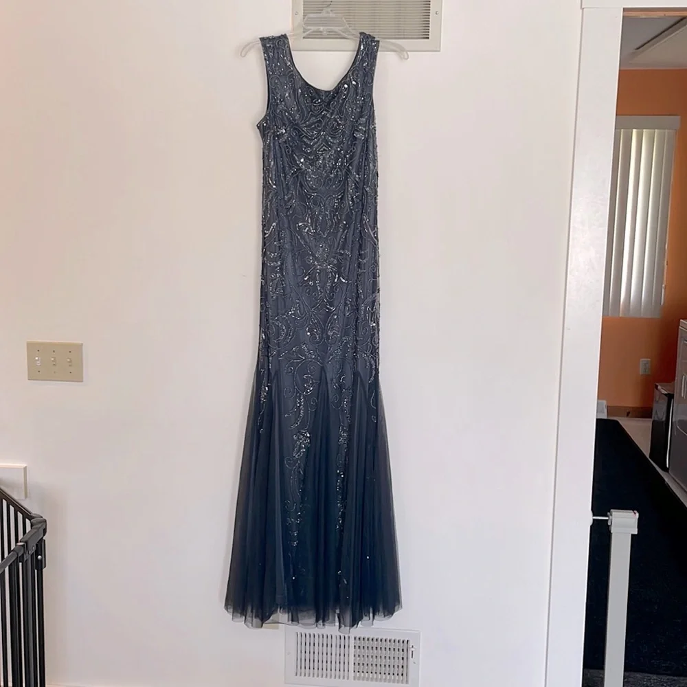 Adrianna Papell Charcoal floor length dress - Picture 1 of 5